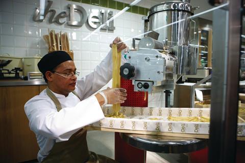 M&S Cheshire Oaks store, which opened last year, creates in-store theatre with a deli area